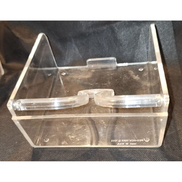 Vintage Rare 1970s Space Age Designs Lucite Clear Post Modern Napkin Holders Sta - Picture 7 of 13